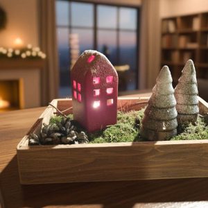 Centrotavola Casetta e 2 Alberi