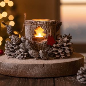 Portacandela con foro ad albero